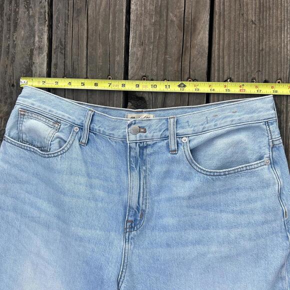 Madewell Plus Superwide Leg Jeans 32 Ahern Wash Light 100% Cotton Rigid High - Picture 4 of 8